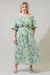 Kiany Floral Magna Town Midi Dress Curve